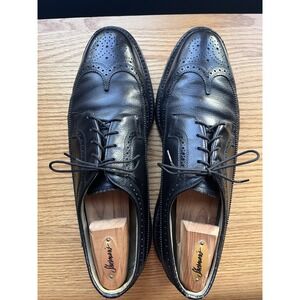 Florsheim Imperial Black Longwing Oxford Dress Shoes Mens 11 D 96624 USA Pebbled